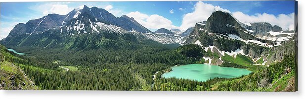 Scenics Acrylic Print featuring the photograph Josephine Lake And Grinnell Lake by Marisa López Estivill