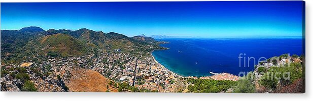 Cefalu Acrylic Print featuring the photograph Panorama of Cefalu by Stefano Senise
