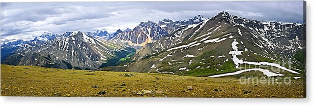 Mountains Acrylic Print featuring the photograph Panorama of Rocky Mountains in Jasper National Park by Elena Elisseeva