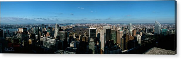 Panoramic Acrylic Print featuring the photograph Top 'o the Rock by S Paul Sahm