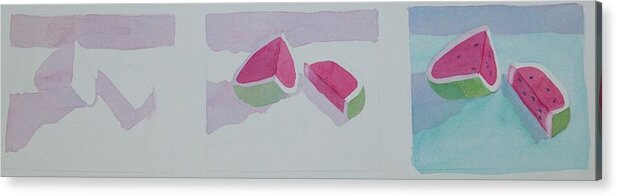 Watermelon Acrylic Print featuring the painting Watermelon Study by Charlotte Hickcox