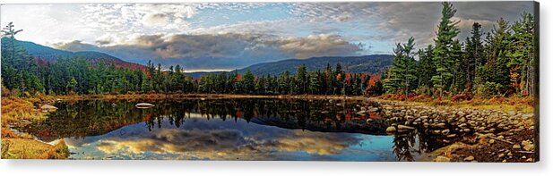 New Hampshire Acrylic Print featuring the photograph New Hampshire Fall 2017 panorama #4 by Doolittle Photography and Art