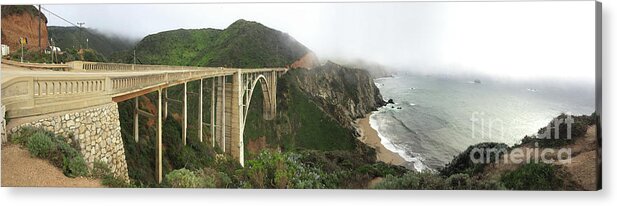 Bixby Creek Bridge Acrylic Print featuring the photograph Bixby Creek Bridge, Big Sur, Calif. 3/16/2017 by Monterey County Historical Society
