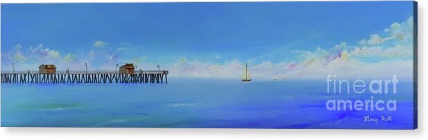 San Clemente Acrylic Print featuring the painting Sailing By San Clemente by Mary Scott