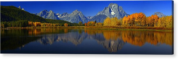 Oxbow Bend Acrylic Print featuring the photograph Tetons from Oxbow Bend by Raymond Salani III