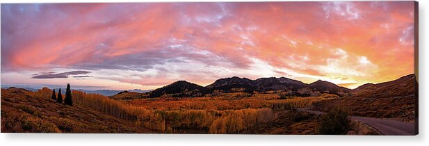 Autumn Acrylic Print featuring the photograph Autumn Sunset by Wesley Aston