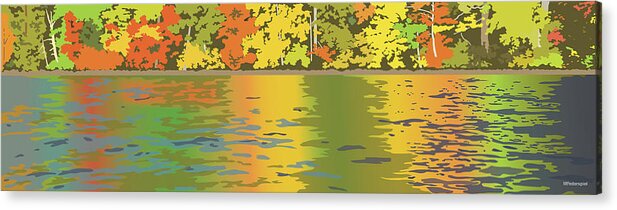 Autumn Acrylic Print featuring the digital art Fall Water Colors by Marian Federspiel