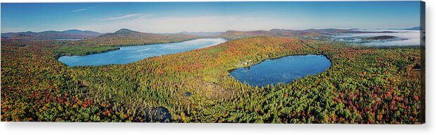 Forest Lake Acrylic Print featuring the photograph Forest Lake And Great Averill Pond Panorama by John Rowe