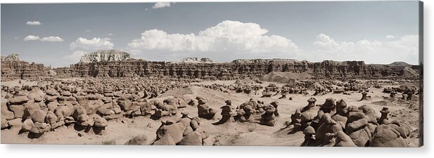 Large Acrylic Print featuring the photograph Goblin Valley Desert Large Panorama by Mike Irwin