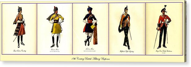 19th Century Acrylic Print featuring the photograph 19th Century British Military Uniforms by Don Struke