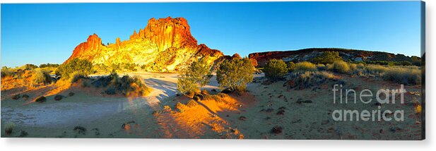 Rainbow Valley Outback Landscape Central Australia Australian Northern Territory Panorama Panoramic Clay Pan Dry Arid Acrylic Print featuring the photograph Rainbow Valley #28 by Bill Robinson