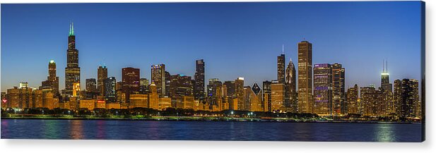 Chicago Skyline Acrylic Print featuring the photograph Clear Blue Sky by Sebastian Musial