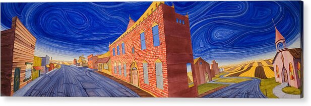 Great Plains Acrylic Print featuring the painting Main Street Panoramic by Scott Kirby