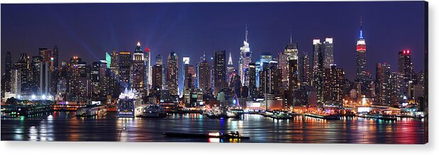 New York City Acrylic Print featuring the photograph New York City skyline panorama by Songquan Deng