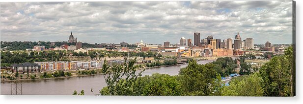 Panorama Acrylic Print featuring the photograph St Paul Skyline 2005 by Mike Evangelist
