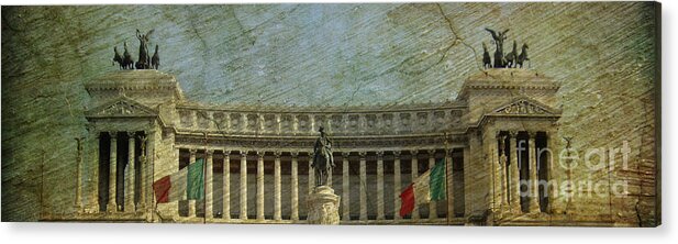 The Victor Emanuel Monument Acrylic Print featuring the photograph The Wedding Cake Altare della Patria by Lee Dos Santos