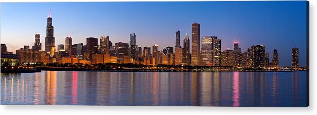 Chicago Acrylic Print featuring the photograph Chicago Skyline Evening by Donald Schwartz