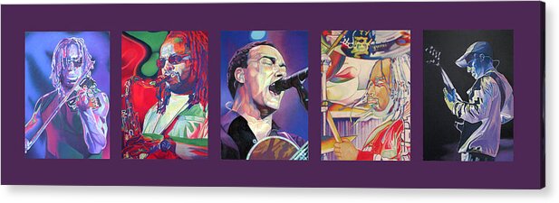 Dave Matthews Acrylic Print featuring the drawing Dave Matthews Band -Full Band Set by Joshua Morton