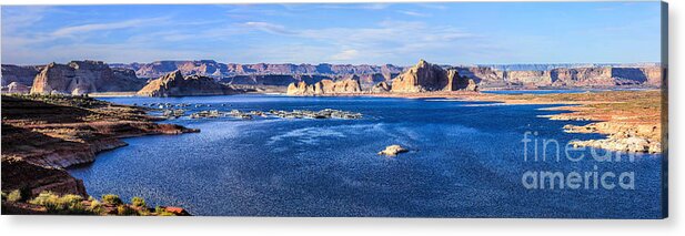 Panorama Acrylic Print featuring the photograph Panorama, Lake Powell, Arizona by Felix Lai