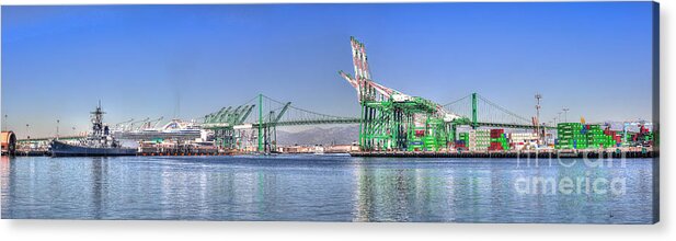 Port Of Los Angeles Acrylic Print featuring the photograph Port of Los Angeles - Panoramic by Jim Carrell