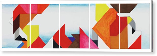 Abstract Acrylic Print featuring the painting Sinfonia della Domenica - 5-Piece by Willy Wiedmann