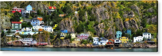 Atlantic Acrylic Print featuring the photograph View from the harbor St Johns Newfoundland Canada by Steve Hurt