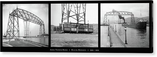 Duluth Acrylic Print featuring the photograph Aerial Transfer Bridge Triptych II by Zenith City Press