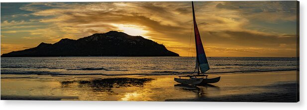 Beach Acrylic Print featuring the photograph Golden Zone Sunset by Tommy Farnsworth
