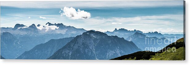 Austria Acrylic Print featuring the photograph Spectacular Mountain Dachstein With Glacier In The Alps Of Austria by Andreas Berthold