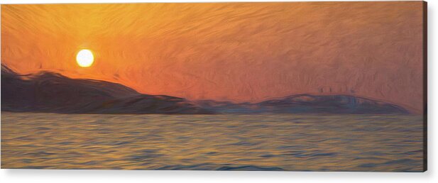 Sun Acrylic Print featuring the digital art Sunrise in Ibiza by Rick Deacon