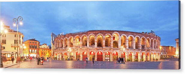 Estock Acrylic Print featuring the digital art Veneto, Verona, Roman Arena, Italy by Luigi Vaccarella