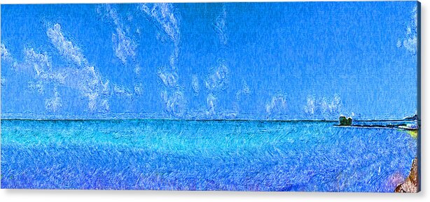 Key West Acrylic Print featuring the digital art Key West Blues Impressionistic by Island Hoppers Art