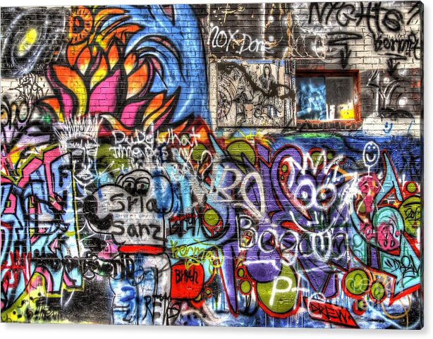 Graffiti Acrylic Print featuring the photograph Multiple Personalities by Anthony Wilkening