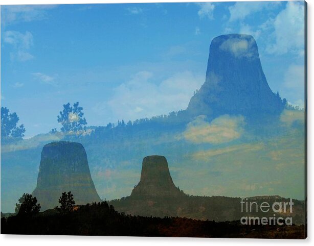 Devils Tower National Monument Acrylic Print featuring the photograph The Dream Before Devils Tower by Anthony Wilkening