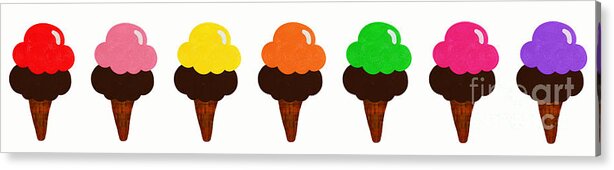 Ice Cream Acrylic Print featuring the digital art Taste The Ice Cream Rainbow by Andee Design