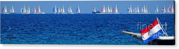 Sailboats Acrylic Print featuring the photograph Spinnakers on the Horizon by Lainie Wrightson