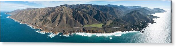 Landscapeaerial Acrylic Print featuring the photograph The Pacific Ocean Washes Onto #1 by Ethan Daniels