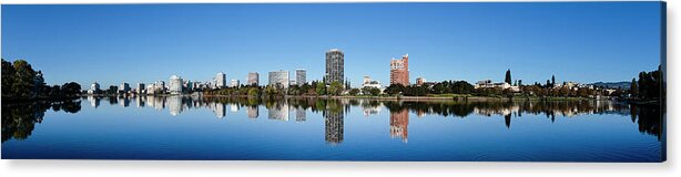Photography Acrylic Print featuring the photograph Skyline Of Oakland And Lake Merritt by Panoramic Images
