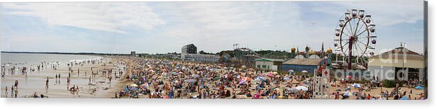 Panorama Acrylic Print featuring the photograph July fun at Old Orchard Beach by David Bishop
