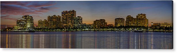 At Acrylic Print featuring the photograph West Palm Beach at Twilight by Debra and Dave Vanderlaan