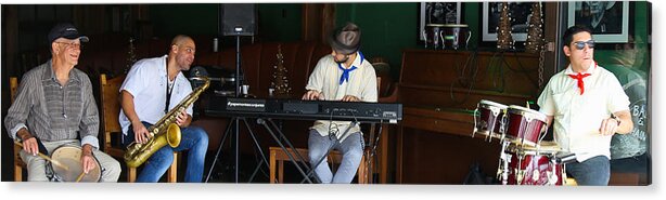 Cuban Acrylic Print featuring the photograph Happy Cuban Band by Dart Humeston