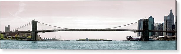 Long Acrylic Print featuring the photograph Brooklyn Bridge Panoramic by Belterz