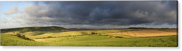 Storm Acrylic Print featuring the photograph Storm Clouds Over The South Downs by Hazy Apple
