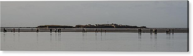 Hilbre Island Acrylic Print featuring the photograph Walking the Wall by Spikey Mouse Photography