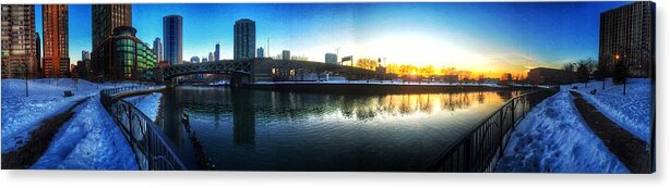 Chicago Acrylic Print featuring the photograph Ward Park Chicago Riverwalk by Nick Heap