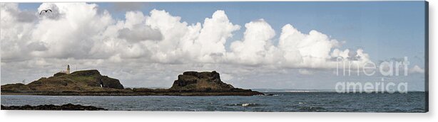 Lighthouse Acrylic Print featuring the photograph Fidra Lighthouse and Firth of Forth by Elena Perelman