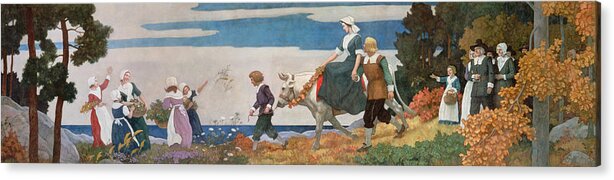 Wyeth Acrylic Print featuring the painting The Wedding Procession by Newell Convers Wyeth
