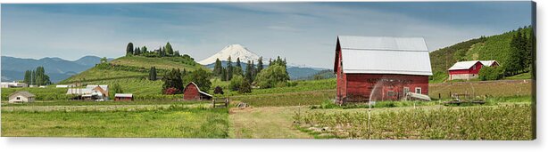 Scenics Acrylic Print featuring the photograph American Farm Red Barn Picturesque by Fotovoyager