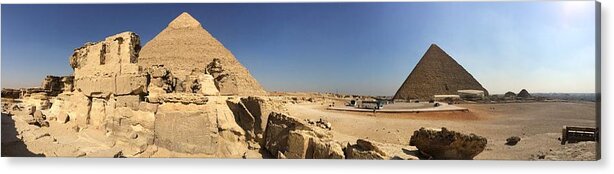 Giza Acrylic Print featuring the photograph Great Pyramids #3 by Trevor Grassi