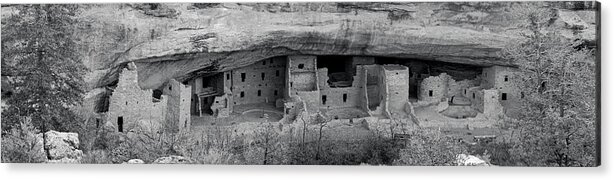Archeology Acrylic Print featuring the photograph Spruce Tree House Panorama Mesa Verde National Park by Mary Lee Dereske